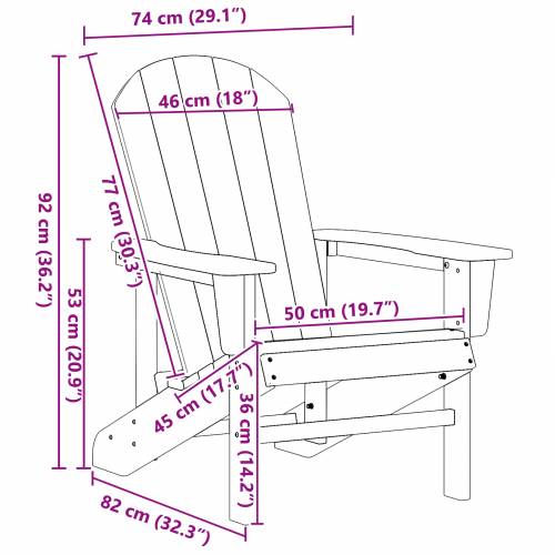 Adirondack stolice 2 kom Tamnoplava 74x82x90 cm HDPE Cijena