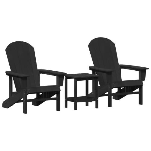 3 dijela vrtnog lounge seta crna HDPE Cijena