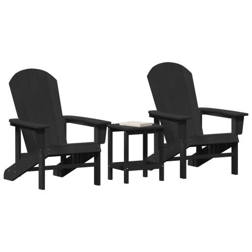 3 dijela vrtnog lounge seta crna HDPE Cijena