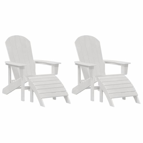 Adirondack stolice s naslonima za noge 2 kom bijeli HDPE Cijena