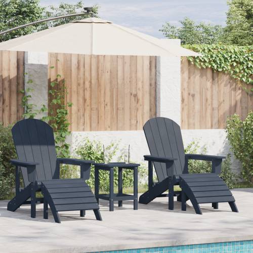 Adirondack stolice s podnožjem 2 kom Navy Blue HDPE Cijena