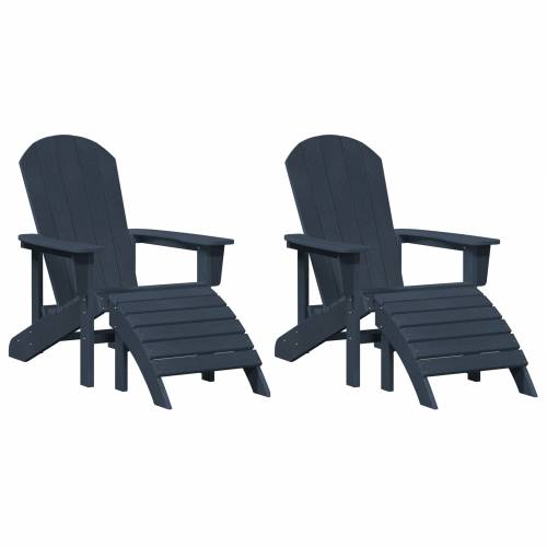 Adirondack stolice s podnožjem 2 kom Navy Blue HDPE Cijena