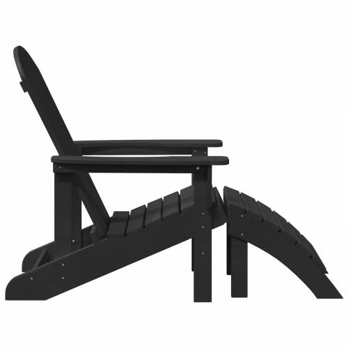 Adirondack stolice s osloncima za noge 2 kom Crna HDPE Cijena