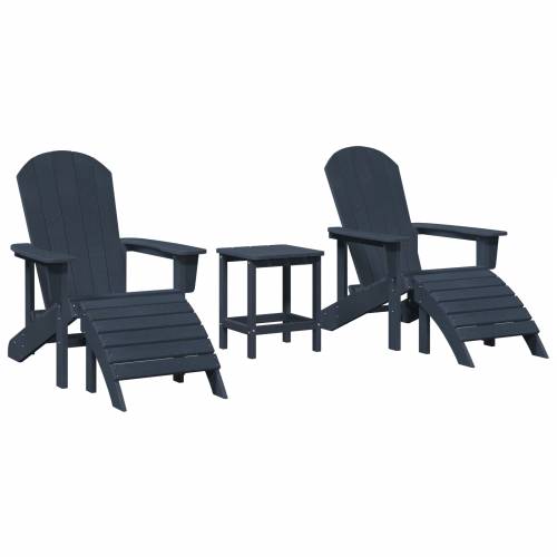 Set od 3 dijela vrtnih lounge stolica mornarska plava HDPE Cijena