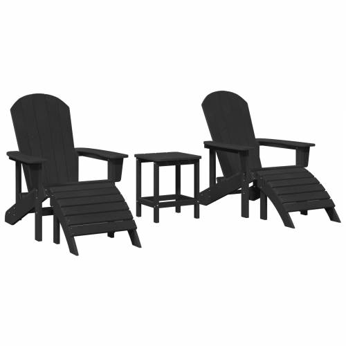 3-dijelni set za opuštanje u vrtu Crni HDPE Cijena