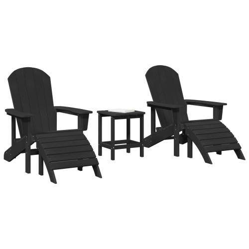 3-dijelni set za opuštanje u vrtu Crni HDPE Cijena