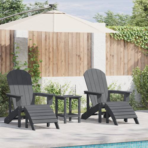 Set od 3 Vrtni Lounge Set Svjetlosiva HDPE Cijena