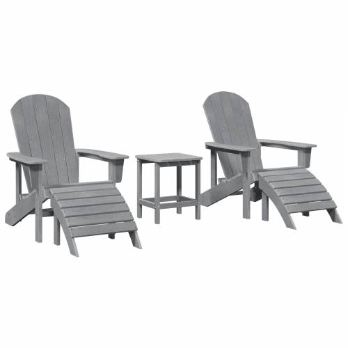Set od 3 Vrtni Lounge Set Svjetlosiva HDPE Cijena