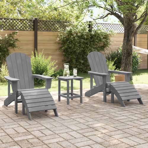 Set od 3 Vrtni Lounge Set Svjetlosiva HDPE Cijena
