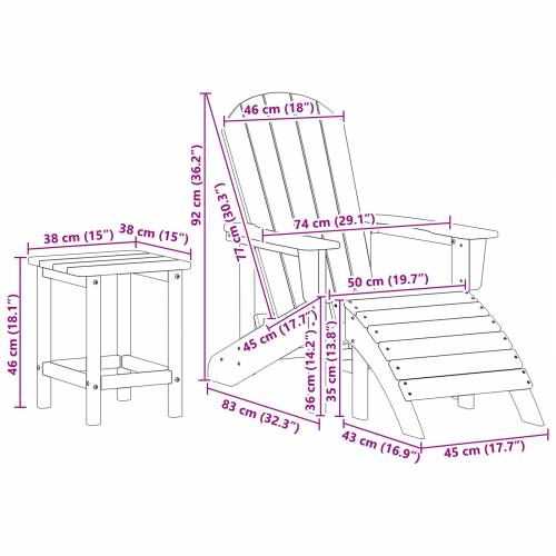 Set od 3 Vrtni Lounge Set Svjetlosiva HDPE Cijena