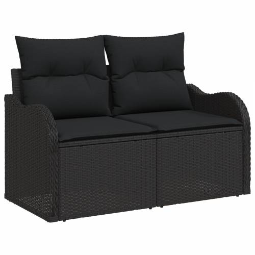 set od 6 komada vrtnih sofa s jastucima crni poli ratan Cijena