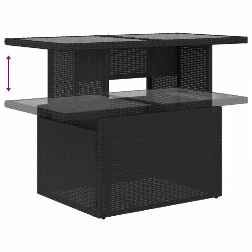 set od 6 komada vrtnih sofa s jastucima crni poli ratan Cijena