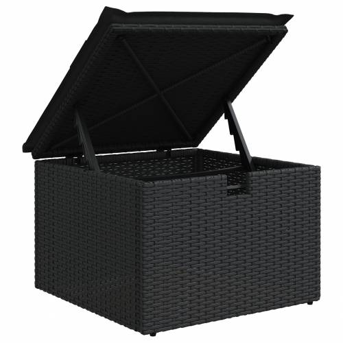 set od 6 komada vrtnih sofa s jastucima crni poli ratan Cijena