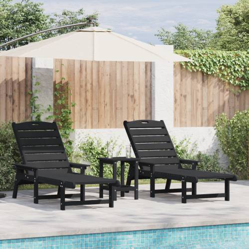 Ležaljke 2 kom crna 162x53x98,5 cm HDPE Cijena
