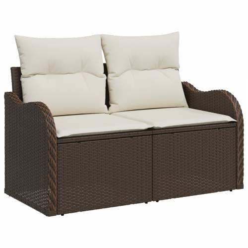 9-komadni set vrtnih sofa s jastučićima smeđa poli ratan Cijena