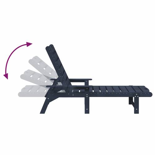 Set od 3 ležaljki za vrt Mornarsko plava HDPE Cijena