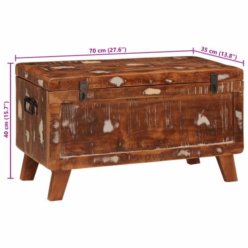 Kutija za spremanje 70 x 35 x 40 cm masivno obnovljeno drvo Cijena