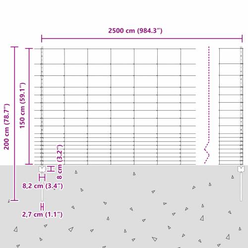 Ograda od cijevi 22 kom U-kanal 150 cm Galvanizirani čelik Cijena