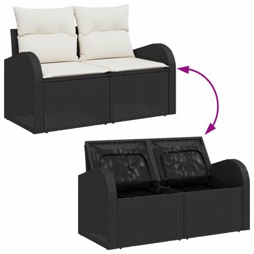Vrtna garnitura - 4-dijelni set vrtnih sofa s jastucima crni poli ratan Cijena