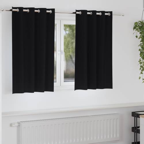 Zavjese sa zavjesama 2 pcs Crna 140 x 140 cm Poliester Cijena