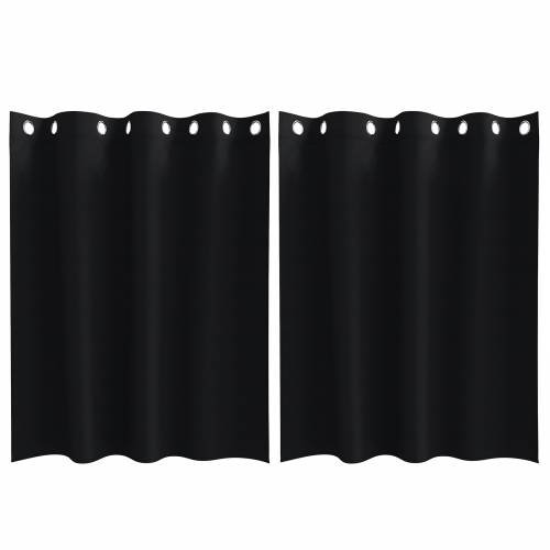 Zavjese sa zavjesama 2 pcs Crna 140 x 140 cm Poliester Cijena