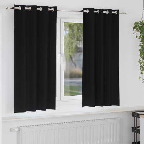 Zavjese sa zavjesama 2 pcs Crna 175 x 140 cm Poliester Cijena