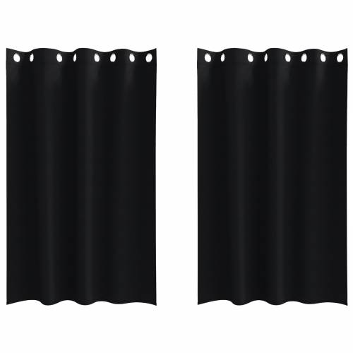 Zavjese sa zavjesama 2 pcs Crna 175 x 140 cm Poliester Cijena