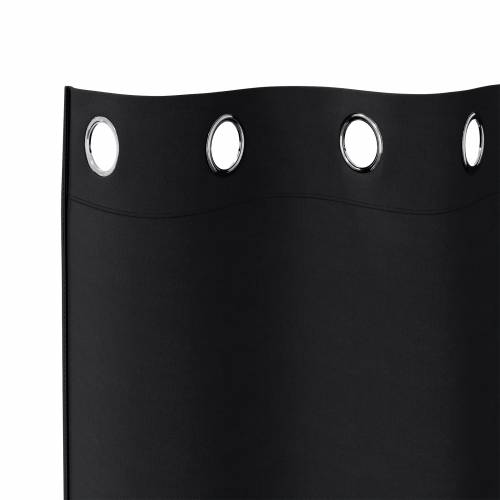 Zavjese sa zavjesama 2 pcs Crna 225 x 140 cm Poliester Cijena