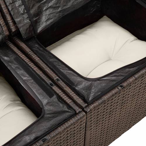 set vrtnih sofa od 7 dijelova s jastučićima smeđi poli ratan Cijena