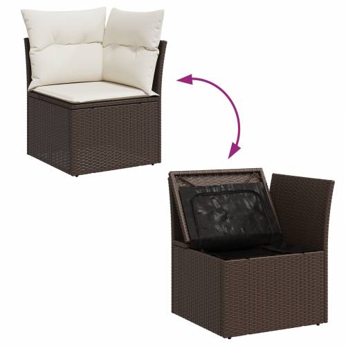 set vrtnih sofa od 7 dijelova s jastučićima smeđi poli ratan Cijena