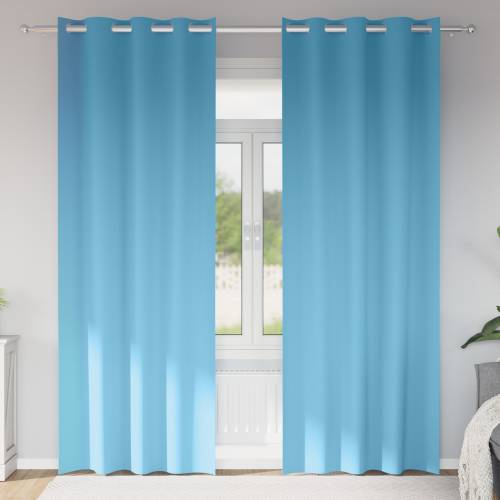 Zavjese 2 pcs Svijetlo plava 245 x 140 cm Poliester Cijena