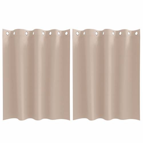 Zavjese sa zavjesama 2 pcs Sivo-smeđa 140 x 140 cm Poliester Cijena