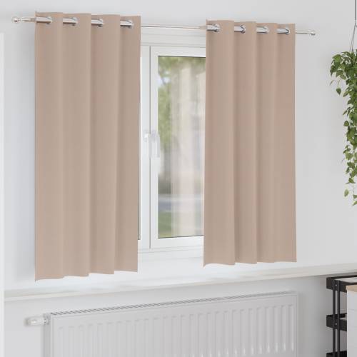 Zavjese sa zavjesama 2 pcs Sivo-smeđa 175 x 140 cm Poliester Cijena