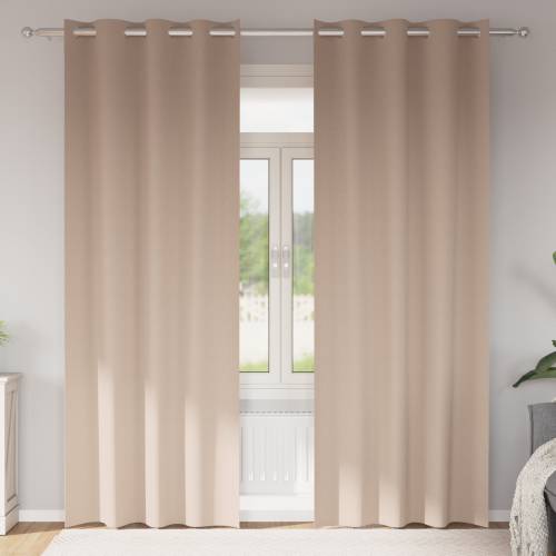 Zavjese sa zavjesama 2 pcs Sivo-smeđa 245 x 140 cm Poliester Cijena