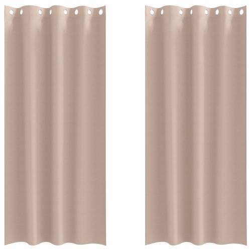Zavjese sa zavjesama 2 pcs Sivo-smeđa 260 x 140 cm Poliester Cijena