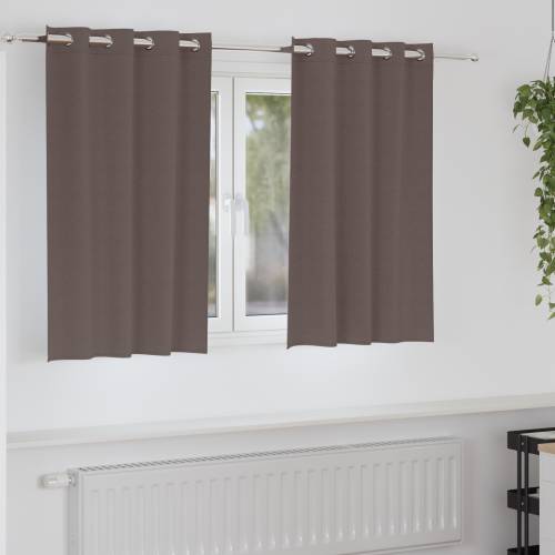 Zavjese sa zavjesama 2 pcs Tamno smeđa 140 x 140 cm Poliester Cijena
