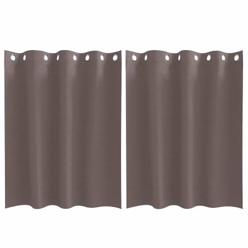 Zavjese sa zavjesama 2 pcs Tamno smeđa 140 x 140 cm Poliester Cijena
