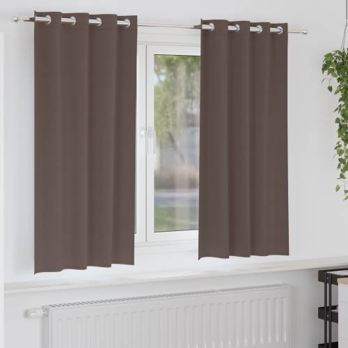 Zavjese sa zavjesama 2 pcs Tamno smeđa 175 x 140 cm Poliester Cijena