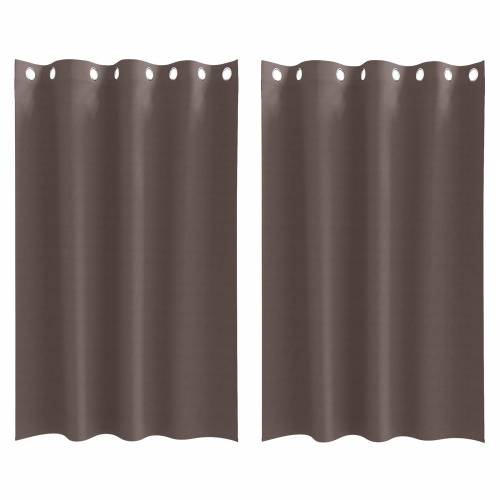Zavjese sa zavjesama 2 pcs Tamno smeđa 175 x 140 cm Poliester Cijena