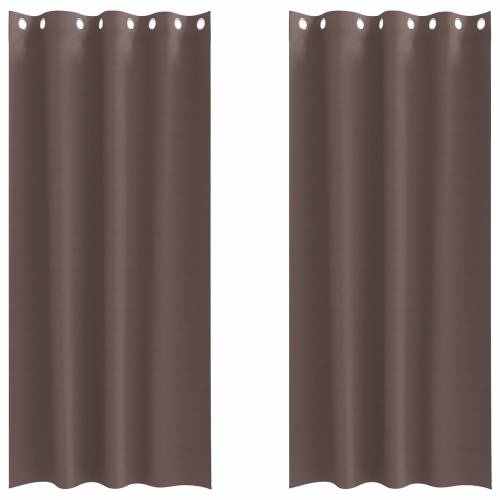 Zavjese sa zavjesama 2 pcs Tamno smeđa 245 x 140 cm Poliester Cijena
