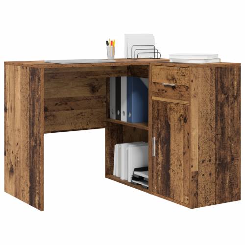 Kutni radni stol Stari drvo 102x88x75 cm Konstruirano drvo Cijena