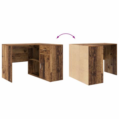 Kutni radni stol Stari drvo 102x88x75 cm Konstruirano drvo Cijena