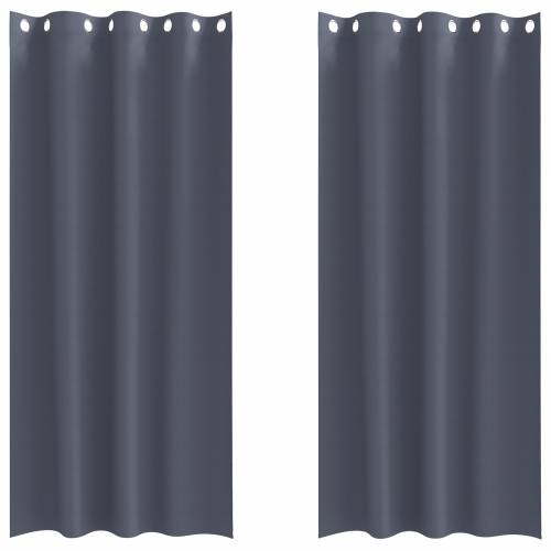 Zavjese sa zavjesama 2 pcs Antracit 245 x 140 cm Poliester Cijena