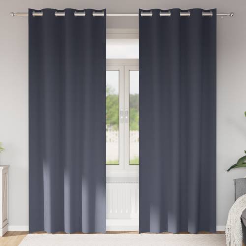 Zavjese sa zavjesama 2 pcs Antracit 260 x 140 cm Poliester Cijena