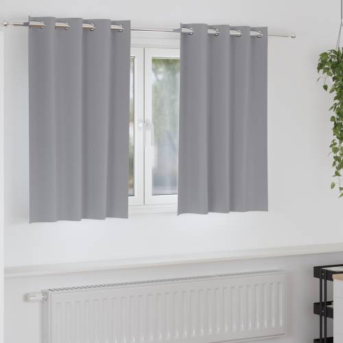 Zavjese sa zavjesama 2 pcs Svjetlosiva 140 x 140 cm Poliester Cijena