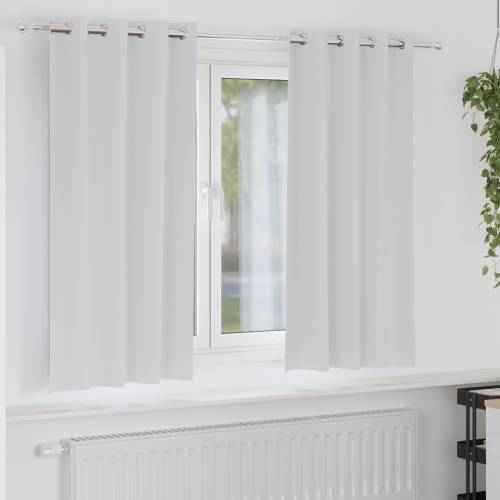 Zavjese sa zavjesama 2 pcs Svijetlo siva 175 x 140 cm Poliester Cijena