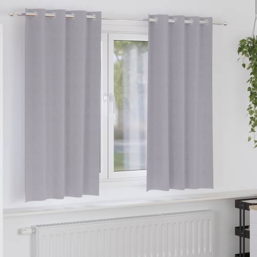 Zavjese sa zavjesama 2 pcs Metalna siva 175 x 140 cm Poliester Cijena
