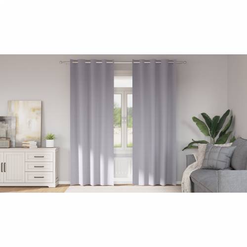 Zavjese sa zavjesama 2 pcs Metalna siva 245 x 140 cm Poliester Cijena
