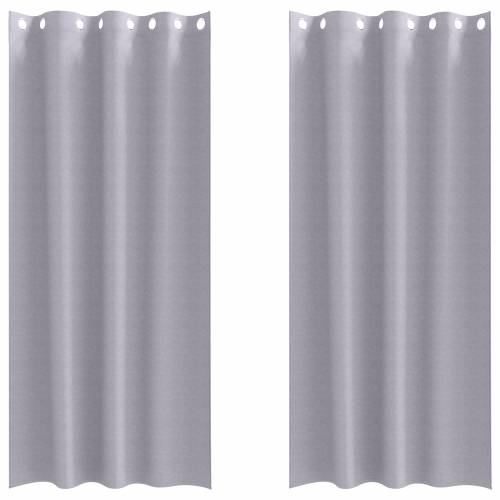 Zavjese sa zavjesama 2 pcs Metalna siva 245 x 140 cm Poliester Cijena