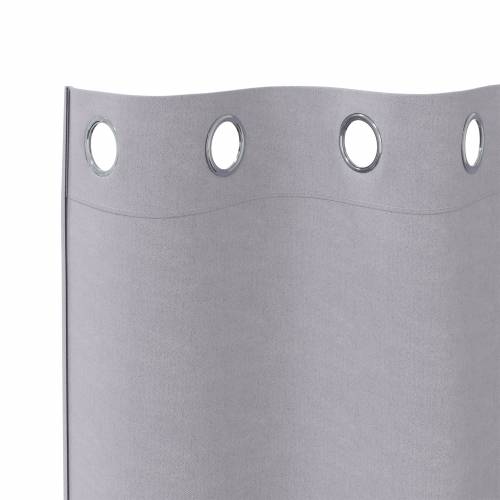 Zavjese sa zavjesama 2 pcs Metalna siva 245 x 140 cm Poliester Cijena